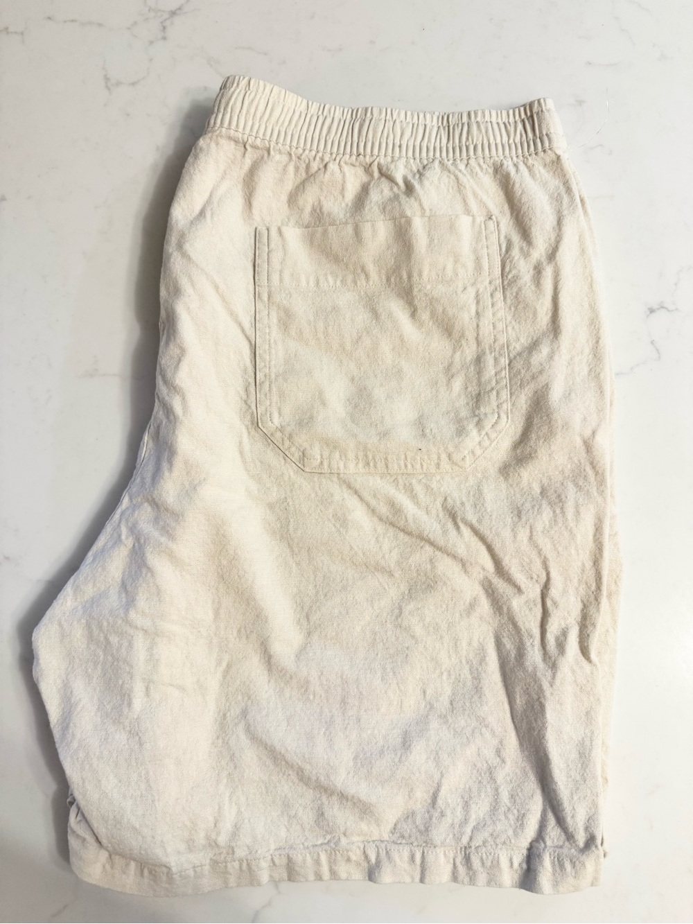 GAP Linen Cotton 8” Easy Shorts XL Cream Drawstring Pull On - Picture 3 of 5